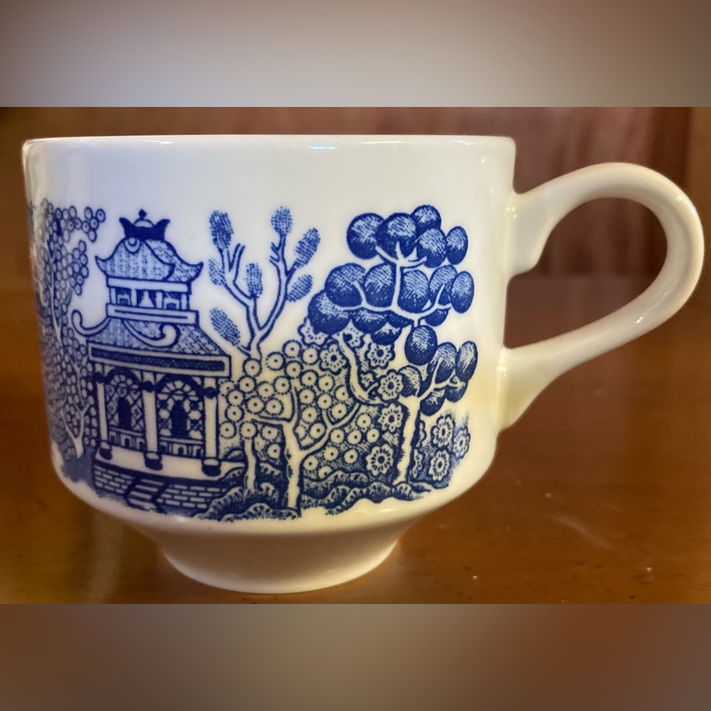 Blue and White Ceramic Teacup England